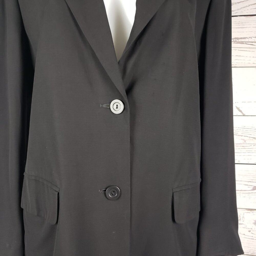Maxmara 2-Button Solid Black Black Blazer Jacket … - image 5